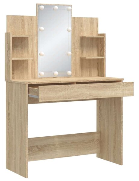 VidaXL Sminkasztal LED-del - Sonoma Tölgy - 96x40x142 cm