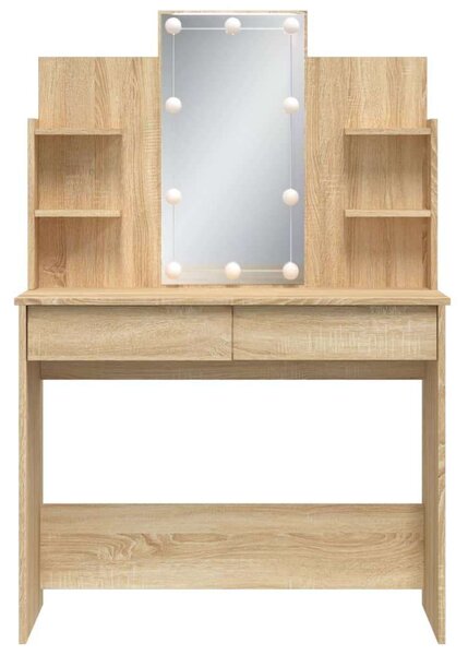 VidaXL Sminkasztal LED-del - Sonoma Tölgy - 96x40x142 cm