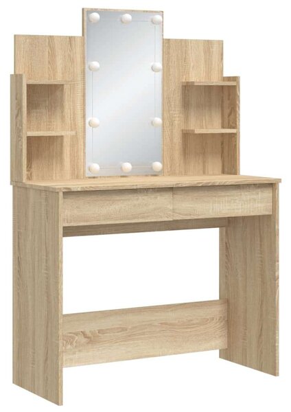 VidaXL Sminkasztal LED-del - Sonoma Tölgy - 96x40x142 cm