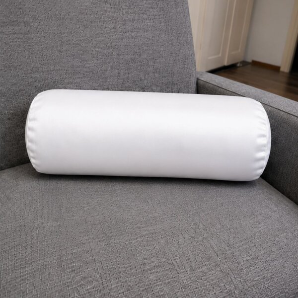 Hengerpárna huzat 15Ø x 40 cm méretben pamut szatén hófehér