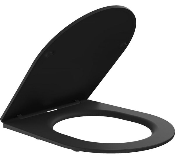 Mexen lassan záródó slim WC-ülőke, duroplast, fekete matt - 39100185