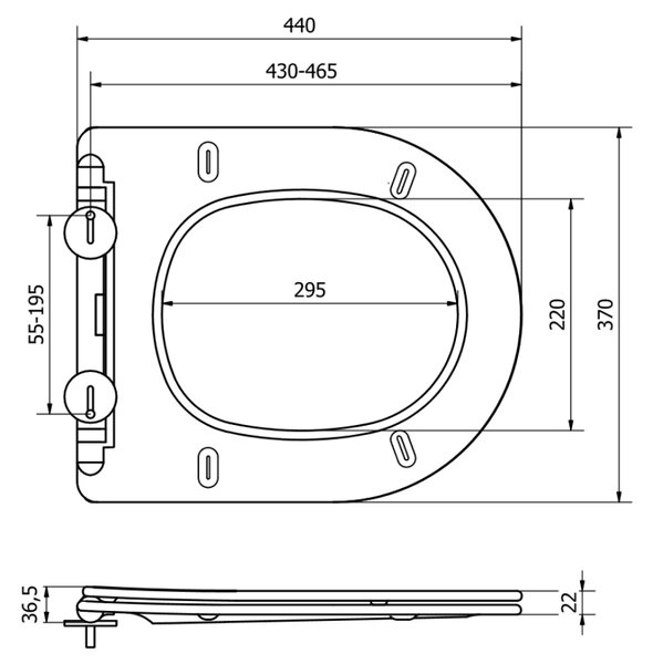 Mexen lassan záródó slim WC-ülőke, duroplast, fekete matt - 39100185