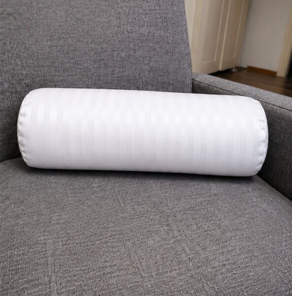 Hengerpárna huzat 15Ø x 40 cm méretben pamut damaszt csíkos