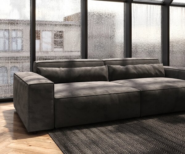 DELIFE Nagy kanapé Sirpio XL 270x130 cm mikroszálas khaki-barna