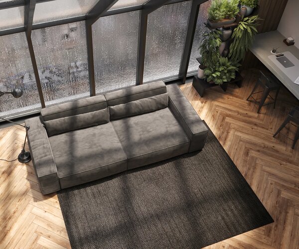 DELIFE Nagy kanapé Sirpio XL 270x130 cm mikroszálas khaki-barna