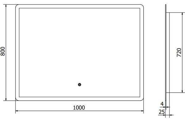 Mexen Navia, LED fürdoszobai tükör háttérvilágítással 100 x 80 cm, 6000K, páramentesíto, 9803-100-080-611-00