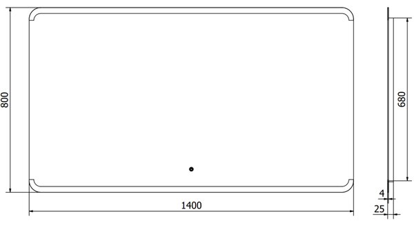 Mexen Nida, LED fürdoszobai tükör háttérvilágítással 140x080 cm, 6000K, páramentes, 9806-140-080-611-00