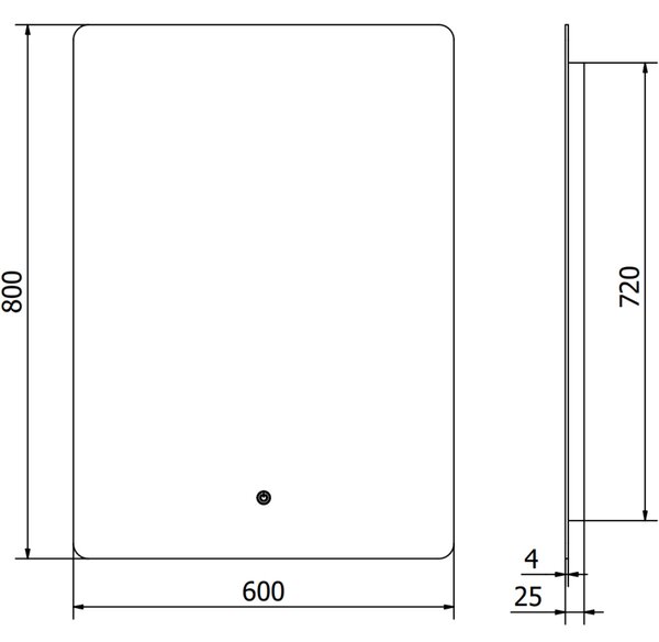 Mexen Sun, LED fürdoszobai tükör háttérvilágítással 60x80 cm, 6000K, páramentes, 9807-060-080-611-00