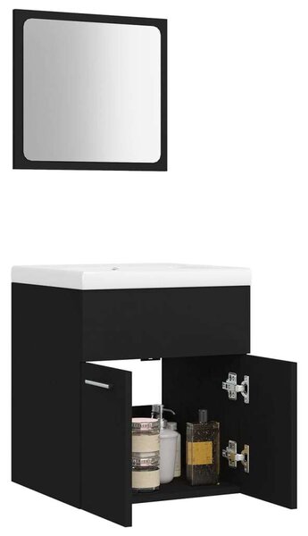 VidaXL Fürdőszoba Bútorszett - Fekete - 41x38.5x46cm