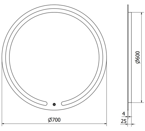 Mexen Rose, LED fürdoszobai tükör háttérvilágítással 70x70 cm, 6000K, páramentes, 9810-070-070-611-00