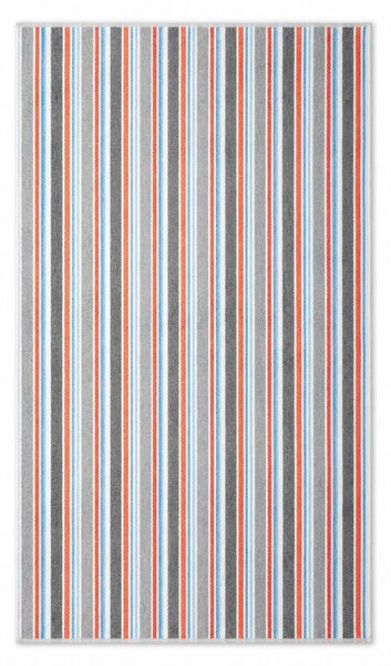 Polášek Csíkos strandtörölköző - Piros / szürke | 100 x 180 cm