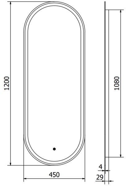 Mexen Bono, LED fürdoszobai tükör háttérvilágítással 45 x 120 cm, 6000K, páramentesíto, 9816-045-120-611-00