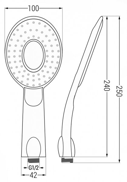 Mexen R-73 1-funkciós zuhanyfej, króm/fehér - 79573-02