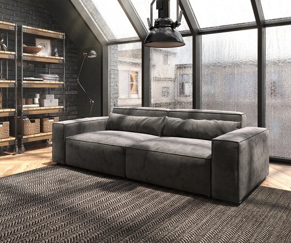 DELIFE Nagy kanapé Sirpio 230x95 cm mikroszálas khaki-barna