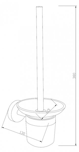 Mexen Loft WC kefe, króm - 7012650-00