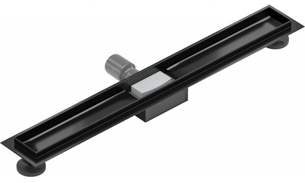 Mexen Lapos rozsdamentes zuhanytálca 70 cm - testtálca fedél nélkül, fekete, 1715070