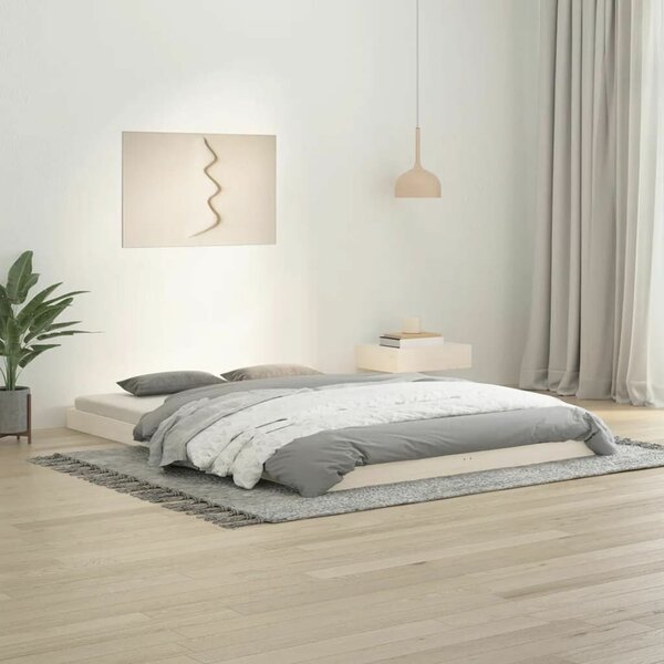 VidaXL fehér tömör fenyőfa ágykeret 140 x 200 cm