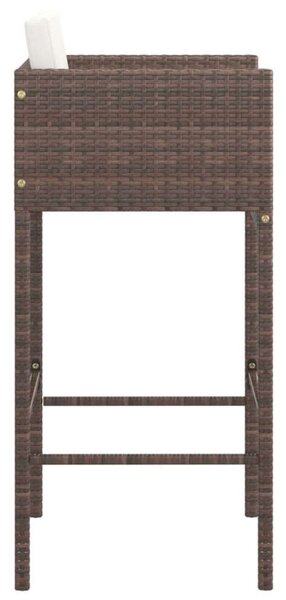 VidaXL Polyrattan Bárszékek - 4 db - Barna