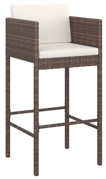 VidaXL Polyrattan Bárszékek - 4 db - Barna