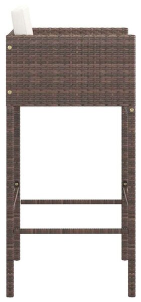 VidaXL Polyrattan Bárszékek - 4 db - Barna