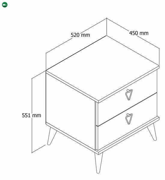 Versa-Ce-3632 Éjjeliszekrény Tölgy