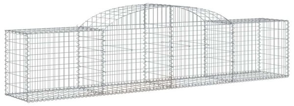 VidaXL 15 db íves horganyzott vas gabion kosár 300x50x60/80 cm