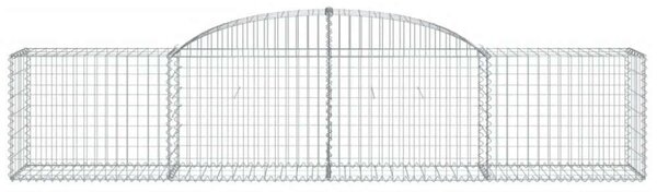 VidaXL 15 db íves horganyzott vas gabion kosár 300x50x60/80 cm