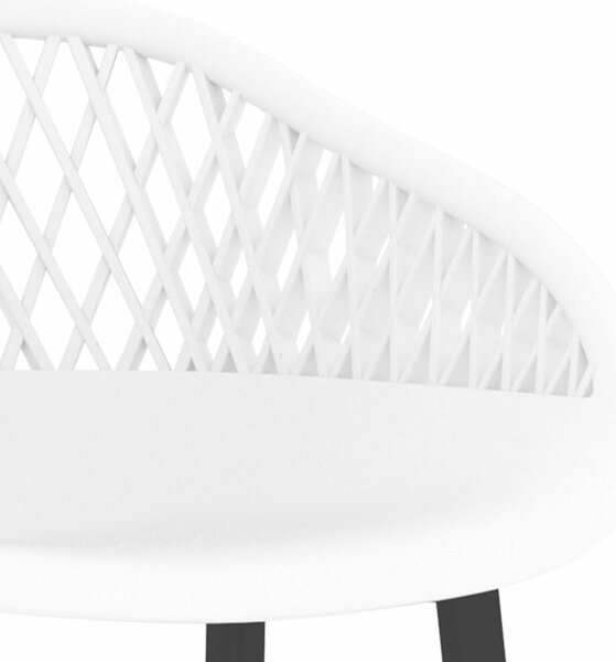 Modern Bárszék - Fehér PP - 4 db - 74,5 cm Ülőmagasság
