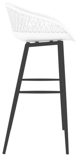 Modern Bárszék - Fehér PP - 4 db - 74,5 cm Ülőmagasság