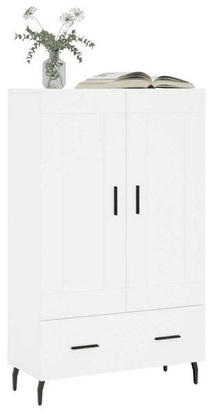 Fehér Fa Magasszekrény - 2 Ajtó, 1 Fiók - 69,5x31x115 cm