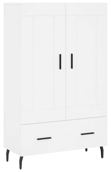 Fehér Fa Magasszekrény - 2 Ajtó, 1 Fiók - 69,5x31x115 cm