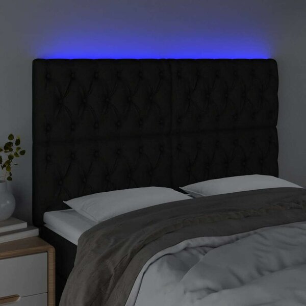 VidaXL LED Fejtámla - Fekete Szövet - 160x128cm