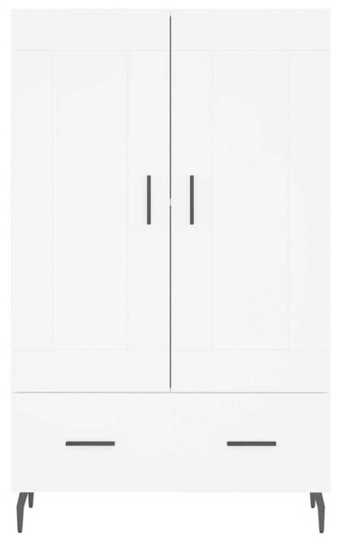 Fehér Fa Magasszekrény - 2 Ajtó, 1 Fiók - 69,5x31x115 cm