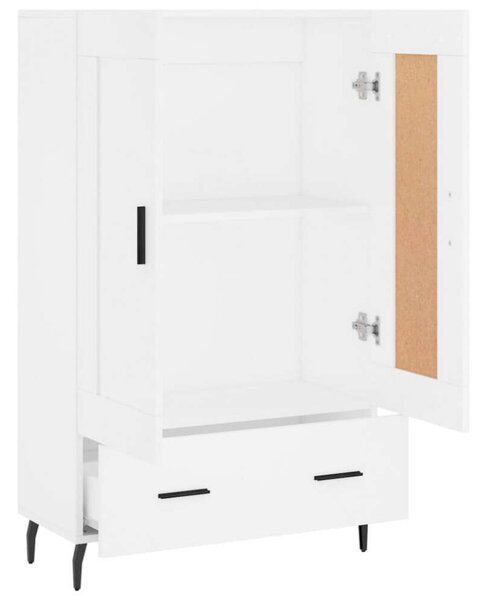 Fehér Fa Magasszekrény - 2 Ajtó, 1 Fiók - 69,5x31x115 cm