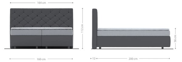 DELIFE Boxspring ágy Dream-Great 160x200 cm mikroszálas bézs matraccal és topperrel