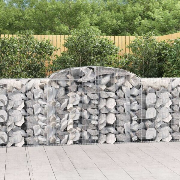 VidaXL 12 db íves horganyzott vas gabion kosár 300 x 50 x 100/120 cm