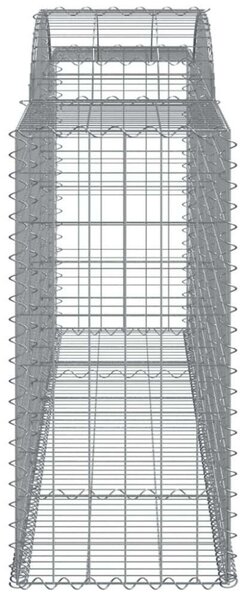 VidaXL 12 db íves horganyzott vas gabion kosár 300 x 50 x 100/120 cm