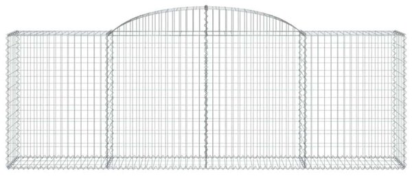 VidaXL 12 db íves horganyzott vas gabion kosár 300 x 50 x 100/120 cm