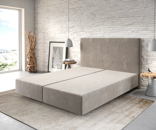 DELIFE Boxspring ágy Dream-Well 160x200 cm mikroszálas bézs