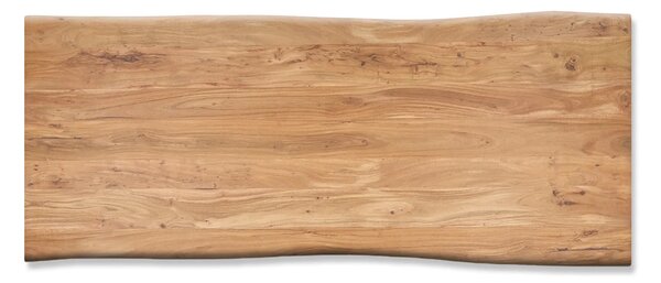 DELIFE Étkezőasztal Edge 240x100 cm akác természetes rozsdamentes acél széles Live-Edge