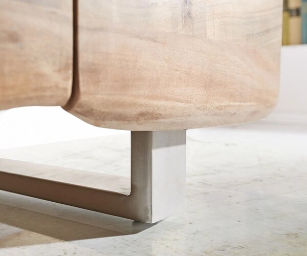 DELIFE Komód Live-Edge 172 cm akác természetes 4 ajtós 4 fiókos