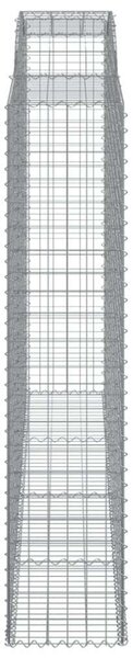VidaXL 7 db íves horganyzott vas gabion kosár 300x50x220/240 cm