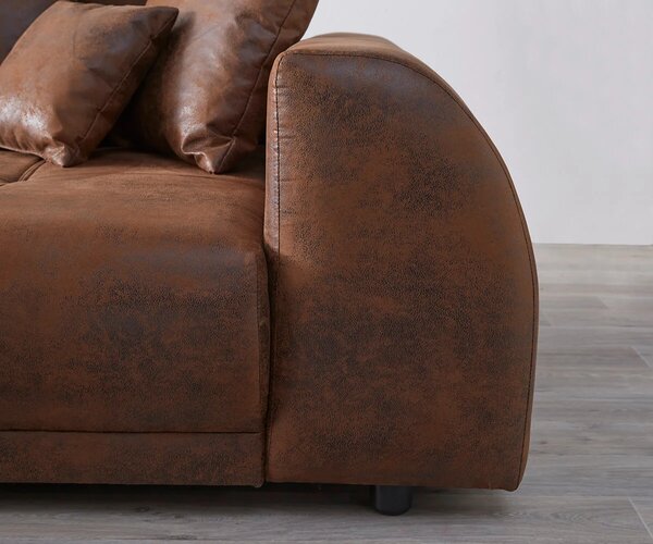 DELIFE Sarokkanapé Violetta 300 x 220 cm műbőr barna variálható rekamié