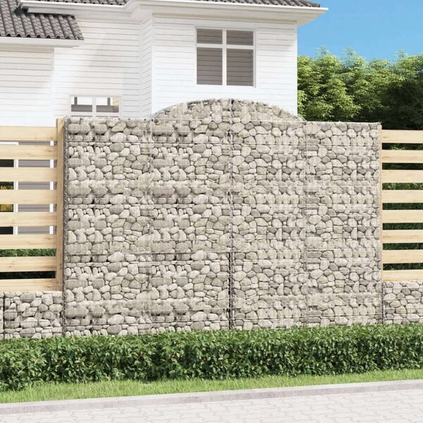 VidaXL 7 db íves horganyzott vas gabion kosár 300x50x220/240 cm