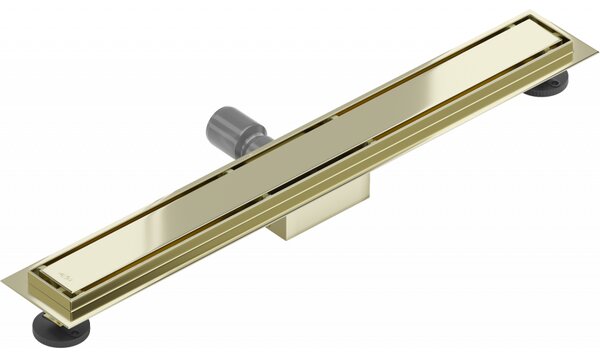 Mexen Lapos rozsdamentes acél zuhanyfolyó 50 cm (2in1) - M13 minta, arany, 1510050-15