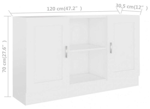 VidaXL fehér forgácslap Komód 120 x 30,5 x 70 cm