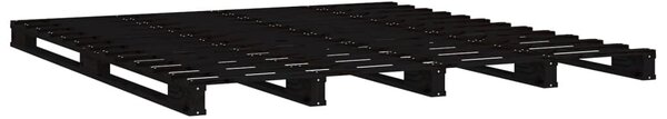 VidaXL fekete tömör fenyőfa raklapágy 140 x 190 cm