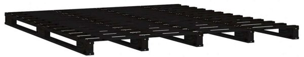 VidaXL fekete tömör fenyőfa raklapágy 140 x 190 cm