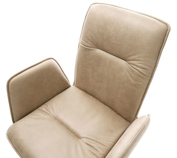 DELIFE Étkezőszék Vinja-Flex mikroszálas bézs vintage 4 láb kúpos fekete