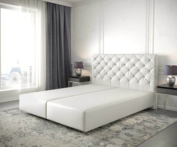 DELIFE Boxspring ágy Dream-Great 140x200 cm műbőr fehér